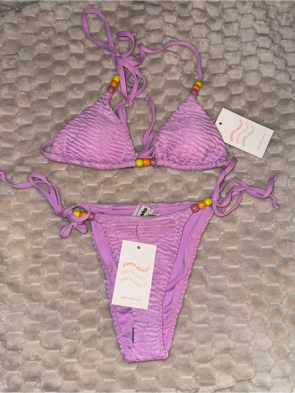 Dippin Daisy Bloom Bali Triangle Cheeky Bikini Set - NWT
